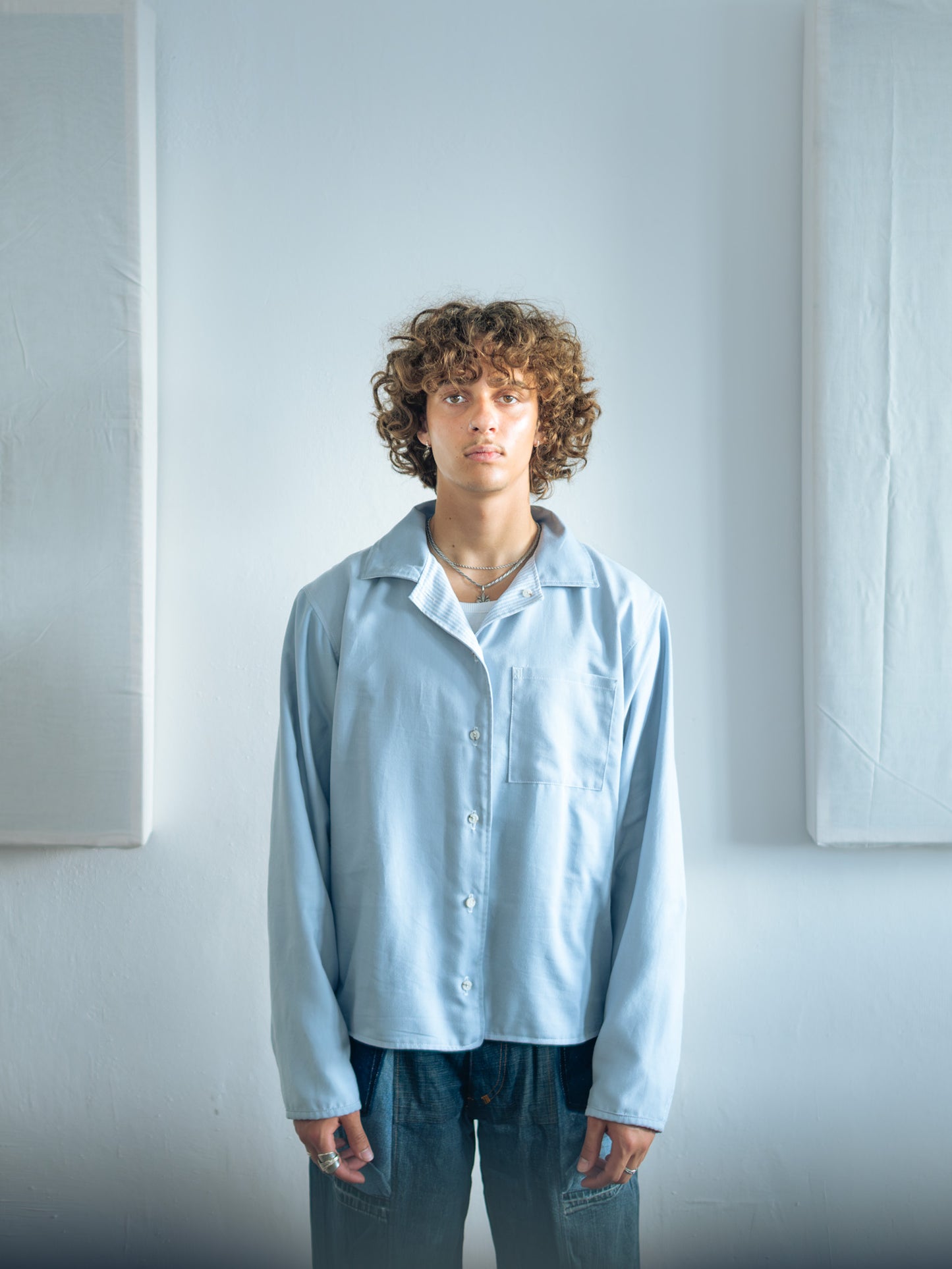 Reverse shirt - Blue Stripes - Large