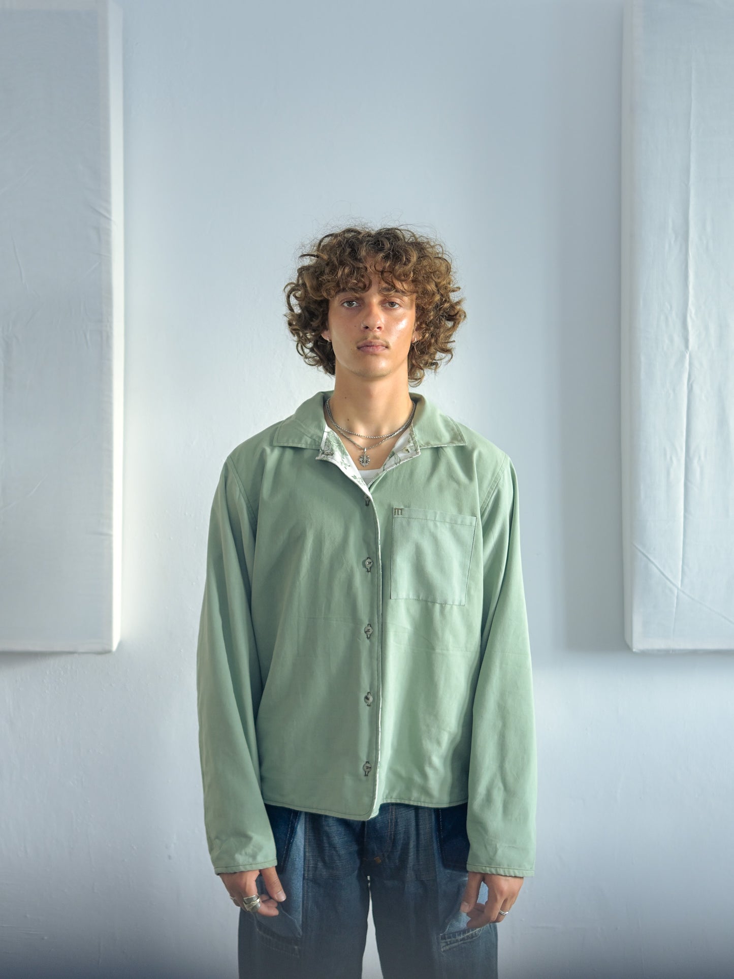 Reverse shirt - Floral Green - Medium
