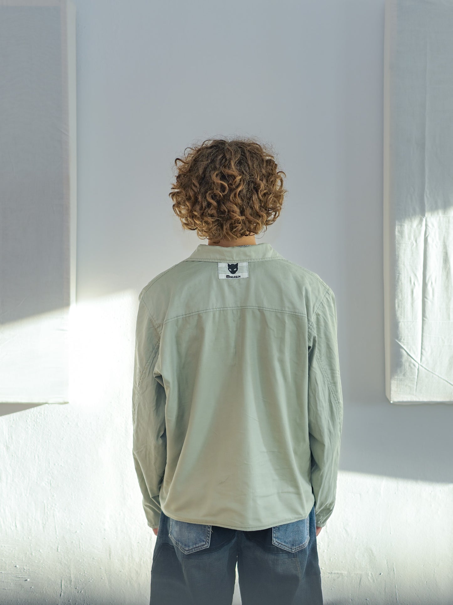 Reverse shirt - Green Stripes - XL
