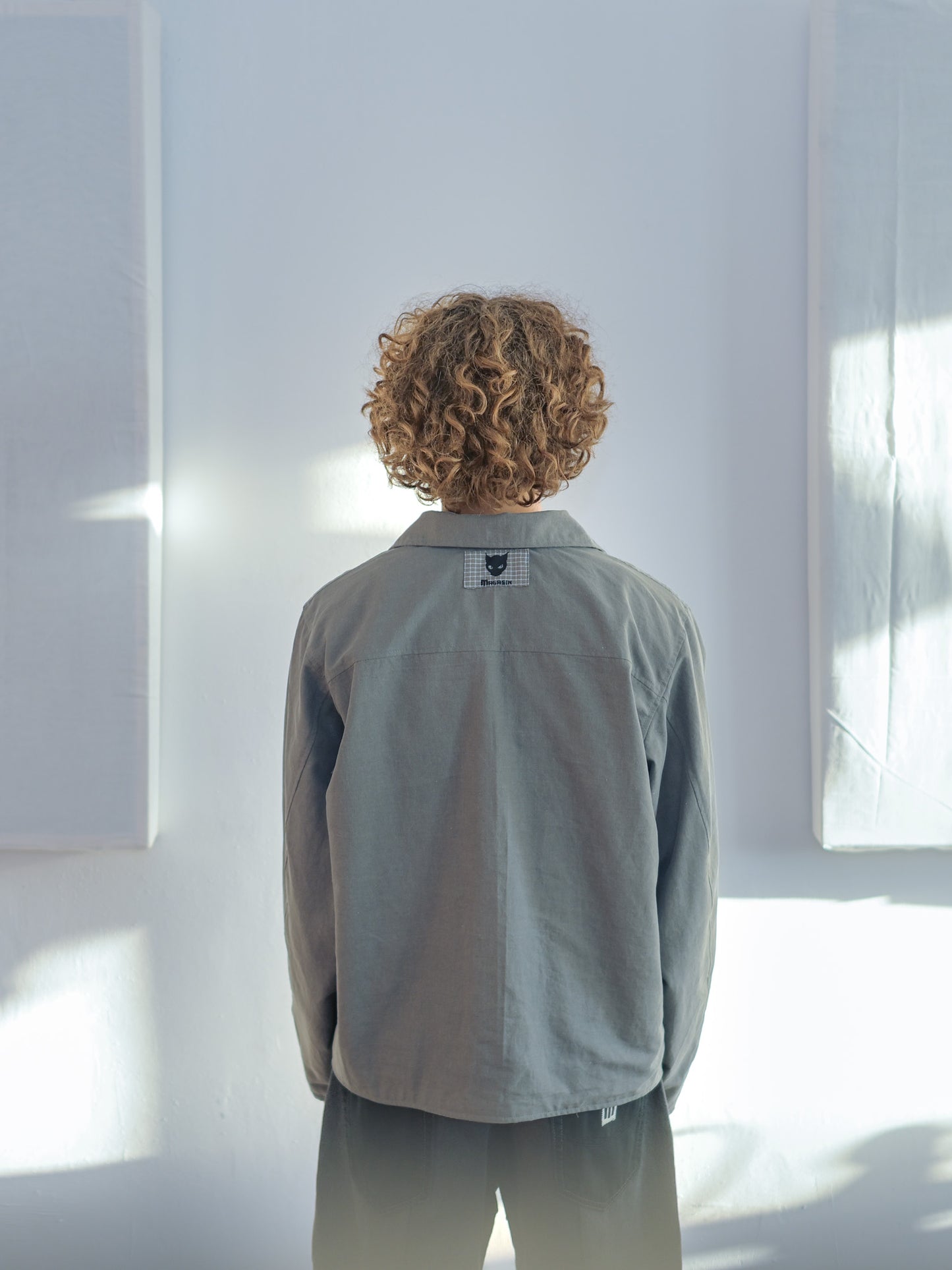Reverse shirt - Grey Mini-Checkers - L