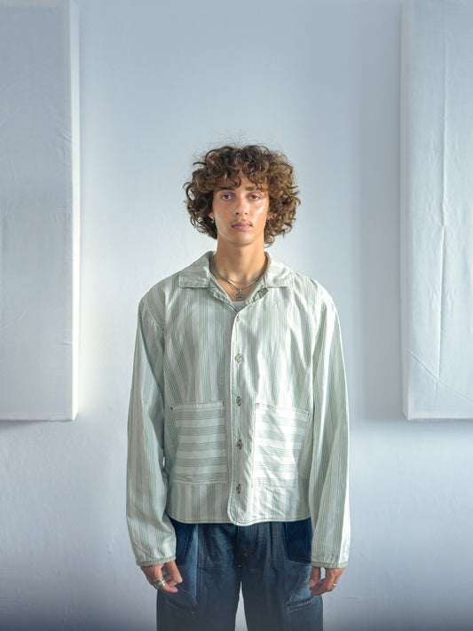 Reverse shirt - Green Stripes - XL