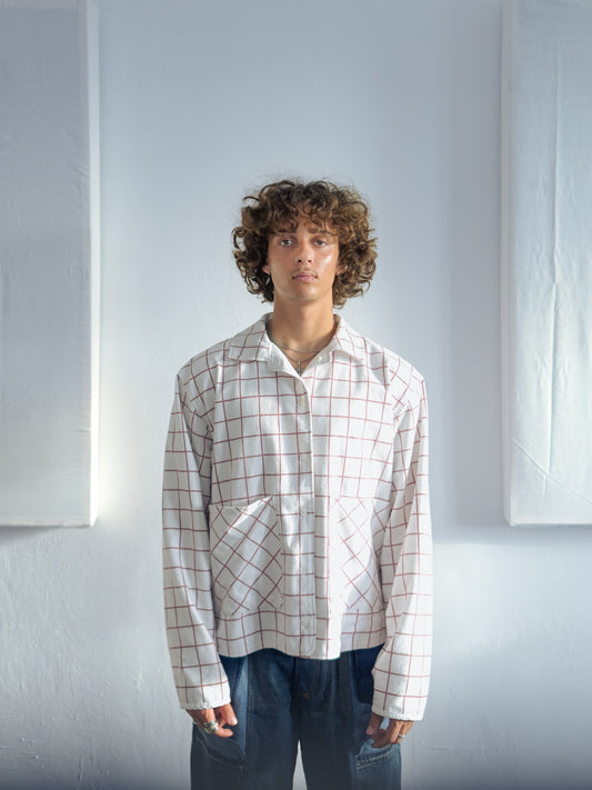 Reverse shirt - Red Checkers - XL