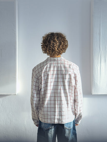 Reverse shirt - Red Checkers - XL