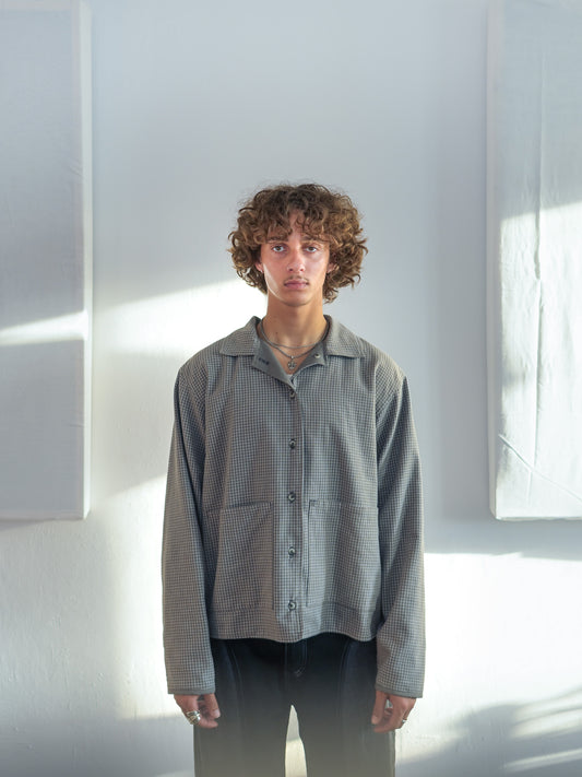 Reverse shirt - Grey Mini-Checkers - L