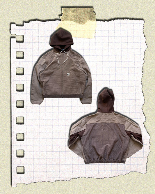 KAMPRAD ZIP HOODIE - BROWN TWO TONE, MEDIUM