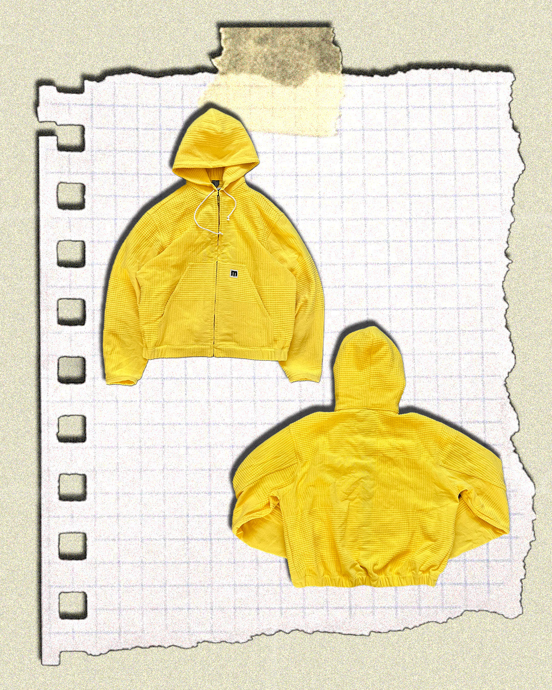 KAMPRAD ZIP HOODIE - SUNNY YELLOW, MEDIUM