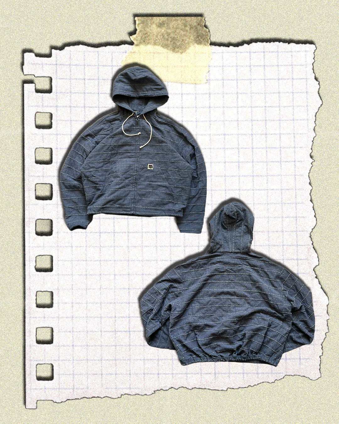 KAMPRAD ZIP HOODIE - DENIM BLUE, LARGE