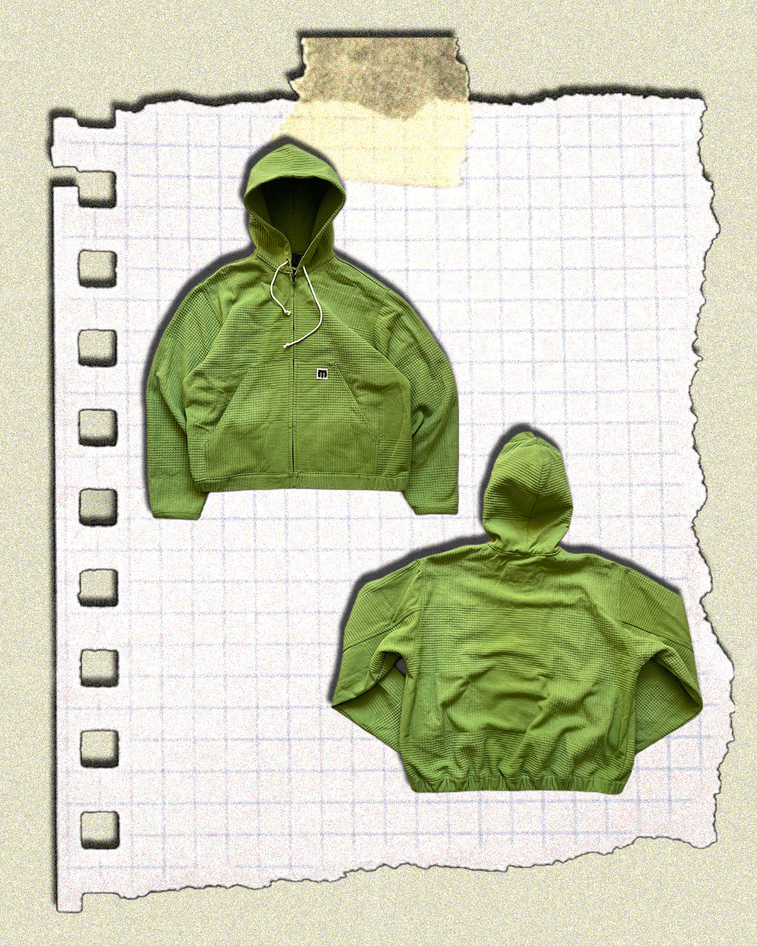 KAMPRAD ZIP HOODIE - LIMEGREEN, MEDIUM