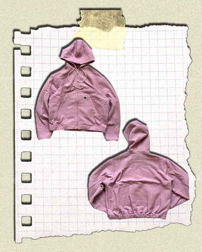 KAMPRAD ZIP HOODIE - WASHED PINK, LARGE